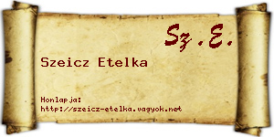 Szeicz Etelka névjegykártya